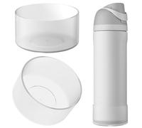 Linkidea Lot de 2 bottes de bouteille d'eau compatibles avec les bouteilles Owala FreeSip de 710 ml en silicone antidérapant (blanc transparent)