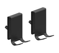 Linkidea Lot de 2 crochets de porte de douche en acier inoxydable avec éponge antidérapante pour portes en verre sans cadre (Noir Court Double Face)
