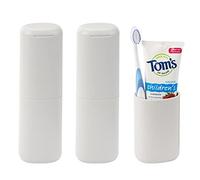 Linkidea Lot de 2 étuis de Rangement Voyage pour brosses à Dents et Dentifrice, conteneurs Portables pour Ranger Les brosses à Dents, Le Camping, l'école, Les Affaires, Les Voyages, la Salle de Bain