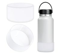 Linkidea Lot de 2 Housses de Bouteille d'eau compatibles avec Couvercle Souple/Couvercle en Paille Hydro Flask 32 oz/40 oz, Protection inférieure en Silicone (Lot de 2) (Clair)