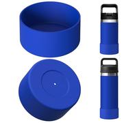 Linkidea Lot de 2 Housses de Protection pour Bouteille d'eau compatibles avec Yeti Rambler Jr. Kids 12 oz, Rambler 12 oz/18 oz, Yonder 20 oz/25 oz, en Silicone antidérapant pour (Bleu Marine)