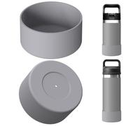 Linkidea Lot de 2 Housses de Protection pour Bouteille d'eau compatibles avec Yeti Rambler Jr. Kids 12 oz, Rambler 12 oz/18 oz, Yonder 20 oz/25 oz, en Silicone antidérapant pour (Gris)