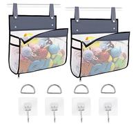 Linkidea Lot de 2 paniers de rangement suspendus en filet pour salle de bain, grande capacité, avec crochets adhésifs, et accessoires de bain pour enfants