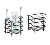 Linkidea Lot de 2 Porte-Brosse à Dents Mural, Support de Brosse à Dents électrique en Acier Inoxydable pour Douche, Salle de Bain (Noir)