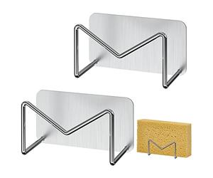 Linkidea Lot de 2 porte-éponges pour évier en acier inoxydable