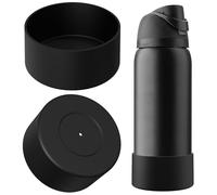 Linkidea Lot de 2 protections pour bouteille d'eau compatibles avec la bouteille de sport Owala FreeSip 32 oz, protection antidérapante en silicone pour le fond de la bouteille (noir)