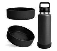 Linkidea Lot de 2 protège-Bouteilles compatibles avec Les Bouteilles Yeti Rambler 26oz et Yonder 34oz, avec Protection antidérapante en Silicone (Noir)