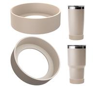 Linkidea Lot de 2 protège-bouteilles compatibles avec les gobelets et tasses de voyage YETI de 20 oz/30 oz, protection de fond antidérapante en silicone pour bouteilles d'eau (Champagne)