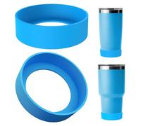 Linkidea Lot de 2 protège-bouteilles compatibles avec les gobelets et tasses de voyage YETI de 20 oz/30 oz, protection de fond antidérapante en silicone pour bouteilles d'eau (Bleu)