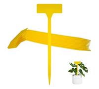 Linkidea Lot de 50 étiquettes en plastique en forme de T avec marqueurs, accessoires de plantes de jardin pour extérieur, semis de légumes, panneaux étanches (jaune)