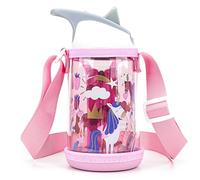 Linkidea Porte-Bouteille d'eau à Fond Rigide Transparent Compatible avec Contigo 14 oz, Yeti Rambler Jr. 12 oz, Owala FreeSip Kids Water Bottle, Water Bottle Tote (Rose)