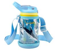 Linkidea Porte-Bouteille d'eau à Fond Rigide Transparent Compatible avec Contigo 14 oz, Yeti Rambler Jr. 12 oz, Owala FreeSip Kids Water Bottle, Water Bottle Tote (Bleu)