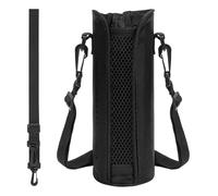 Linkidea Porte-Bouteille Slim avec bandoulière, Compatible avec Les Bouteilles Hydro Flask à Ouverture Standard de 18/21/24 oz et Iron Flask, pour Bouteilles à Fond Rigide. Sacoche bandoulière Noire