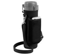 Linkidea Sac de Transport pour Bouteille d'eau Compatible avec Stanley Quick Flip GO 24/36 oz, IceFlow Fast Flow 24/36 oz, Pochette de Transport en Maille en néoprène isolée avec Bretelles (Noir)