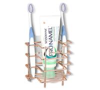 Linkidea Support Brosse à Dents ventilé pour Salle Bain, Support Brosse à Dents en Acier Inoxydable pour Brosse à Dents électrique, Dentifrice, Rasoir, Support Mural/comptoir Coiffeuse 3 emplacements