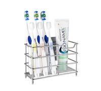 Linkidea Support de brosse à dents pour douche, salle de bain, support de rangement en acier inoxydable, support mural/comptoir, 7 emplacements, compatible avec Colgate Extra Clean, Oral-B CrossAction