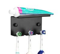 Linkidea Support Mural pour Brosse à Dents électrique, Rangement de Salle de Bain Autocollant en Aluminium à 5 emplacements, Compatible avec Oral-B IO Series et Philips Sonicare 5100/5300, Noir
