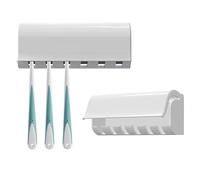 Linkidea Support Mural pour brosses à Dents à 6 emplacements, Lot de 2, avec Couvercle, Compatible avec CrossAction et Colgate Extra Clean