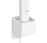 Linkidea Support Mural pour Chargeur de Brosse à Dents électrique avec Organiseur de câble, Support Auto-adhésif Compatible Oral-B IO 7/8/9 (Chargeur Rond Uniquement)