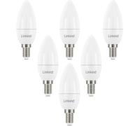Linkind Ampoule LED E14, 7W Équivalent 60W, Blanc Chaud 2700K, 806lm, Ampoule en Forme de Bougie B35 Petit Culot à Vis, Lot de 6, Non Dimmable