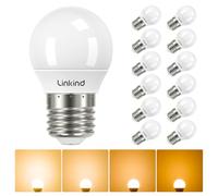 Linkind Ampoule LED E27 Dimmable 4,2W (remplace 40W) G45/P45 petite lampe, 2700K blanc chaud 470LM 240°， E27 Lampe à Économie d'Énergie pour lampe de Table, lampe de Sol, 10%-100% Dimmable, 12 PCS
