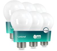 Linkind Ampoule LED E27 Ultra Efficace, 3,8W=60W, 4000K Blanc Neutre, Classe Énergétique A, Non Dimmable, Ampoule A60 Edison 806lm, Angle 200°, Économie d'Énergie, Lot de 6