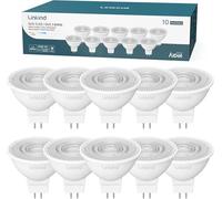 Linkind Ampoule Led GU5.3, 3.4W Équivalent 35W, 2700K Blanc Chaud Angle de Rayonnement 36° Spot LED MR16, 360Lm AC/DC Ampoule LED 12V, Durée de Vie 25000h, non Dimmable, 10 PCS