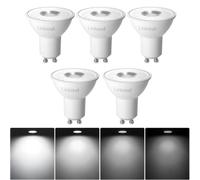 Linkind Ampoules LED GU10 Dimmable 5.7W équivalent à 75W Halogène, Blanc Froid 5000K, 600 lumens, Ampoules LED Spot PAR16, Large Faisceau 110°, Lot de 5