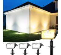 Linkind Spot Solaire avec Detecteur de Mouvement, Lampe Solaire Exterieur Blanc Froid&Chaud, Projecteur Solaire avec Indicateur de Charge, IP67 Étanche Eclairage Solaire Exterieur pour Chemin, 3 pcs