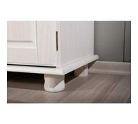 Paris Prix - Bahut bas Livio - Pin massif, 3 portes, 3 tiroirs - Blanc laqué - 43 x 130 x 87 cm