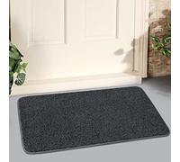 LINLA Paillasson d'intérieur Super Absorbant, Lavable avec Envers en Caoutchouc antidérapant, pour Portes intérieures, paillasson, Anti-saleté, Chaussures et grattoir (45,7 x 76,2 cm, Gris foncé)