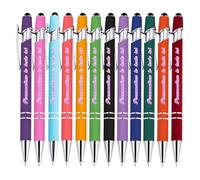 LINMQIU Stylos à bille personnalisés avec impression couleur, stylo à bille personnalisé avec vœux de mariage, de remise de diplôme d'anniversaire, stylo cadeau personnalisé, 12pièces