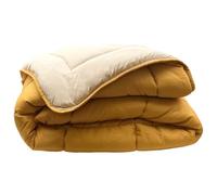 Linnea Couette Hiver 160x220 cm Cocoon Bicolore Jaune Miel/Galet garnissage Fibre Polyester 400 g/m2