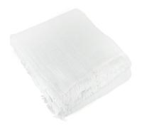 Linnea Dessus de lit Frange 270x250 cm BREHAT 100% Gaze de Coton Blanc