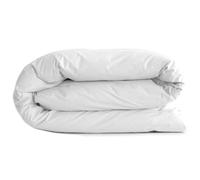 Linnea Housse de Couette uni 280x240 cm Percale de Coton MANOIR Blanc Perle