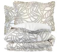 Linnea Parure 240x220 cm 50x70 cm 100% Coton Serena Beige écru 3 pièces