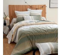 Linnea Parure 300x240 cm 50x70 cm 100% Coton Niagara Vert Kaki 3 pièces