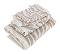 Linnea Parure de Bain 4 pièces Zebra Soft Motif zèbre Pur Coton Beige