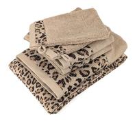 Linnea Parure de Bain Pur Coton 5 pièces Collection Wild II Jaune léopard