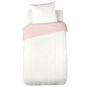 Linnea Parure de lit 140x200 cm Double Gaze de Coton Fiori Rose 2 pièces