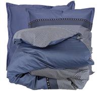 Linnea Parure de lit 200x200 cm Satin de Coton Enzo Bleu