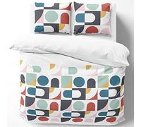 Linnea Parure de lit 240x220 cm 100% Coton Issu de l'agriculture Biologique Titane Blanc