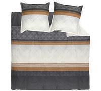 Linnea Parure de lit 260x240 cm 50x70 cm en Satin de Coton Tiago Noir