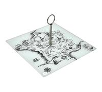 Linnea Plateau en Verre France ET FROMAGES Forme Carte de la France Beige et Blanc