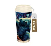 LINNIKEEEE Artistic Artwork Koala Gobelet à café en acier inoxydable Bouteille d'eau isotherme Tasse de voyage (500 ml)
