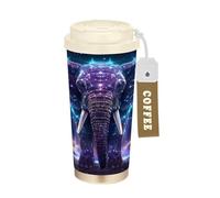LINNIKEEEE ÉLéPhant éToile Pourpre Gobelet à Café en Acier Inoxydable Bouteille D'eau Isotherme à Double Paroi pour Voyage(500 Ml)