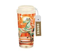 LINNIKEEEE Licorne Arc-En-Ciel Mignon Gobelet à Café en Acier Inoxydable Bouteille D'eau Isotherme à Double Paroi pour Voyage(500 Ml)