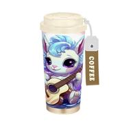 LINNIKEEEE Licorne De Dessin Animé Mignon Violet éToile Gobelet à Café en Acier Inoxydable Bouteille D'eau Isotherme à Double Paroi pour Voyage(500 Ml)