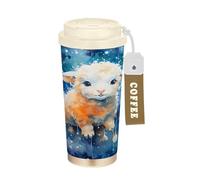 LINNIKEEEE Mouton Bleu éToile Gobelet à Café en Acier Inoxydable Bouteille D'eau Isotherme à Double Paroi pour Voyage(500 Ml)