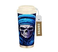 LINNIKEEEE Tasse à café en acier inoxydable avec isolation sous vide et inscription « Cool Music » de Noël (500 ml)
